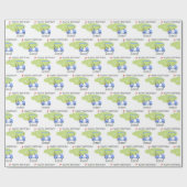 Gepersonaliseerde Golf Thema Naam Verjaardag Cadeaupapier (Vlak)