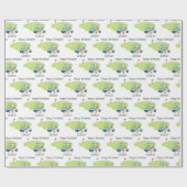 Gepersonaliseerde Golf thema naam verjaardag Cadeaupapier (Vlak)