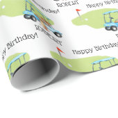 Gepersonaliseerde Golf thema naam verjaardag Cadeaupapier (Rol Hoek)