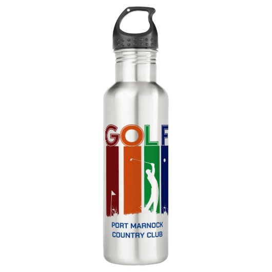 Gepersonaliseerde golf-thema tumbler – Naam & Golf Waterfles (Voorkant)