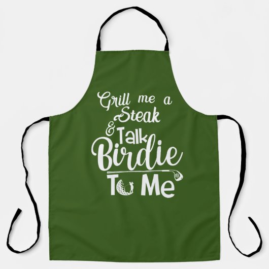 Gepersonaliseerde Golf Theme Funny Golf Birdie Pun Schort (Voorkant)