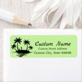 Gepersonaliseerde Golf Theme Palm Tree Retouradres Etiket (Insitu)