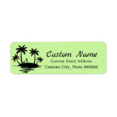 Gepersonaliseerde Golf Theme Palm Tree Retouradres Etiket (Voorkant)