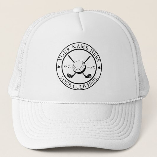 Gepersonaliseerde Golf Trucker Pet met Club Logo P (Voorkant)