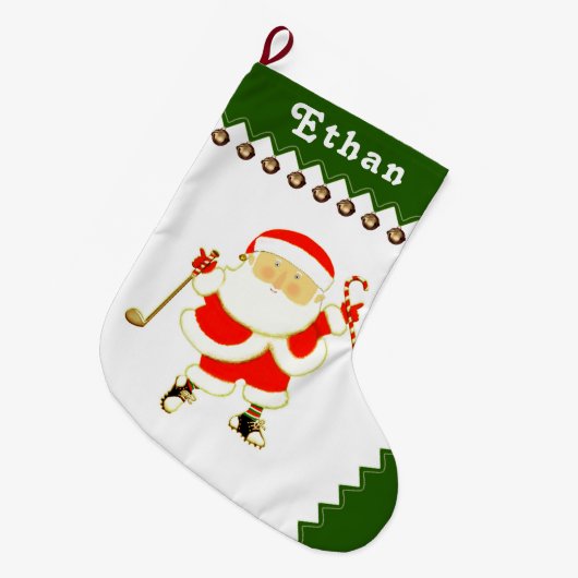 Gepersonaliseerde Golf vakantie geschenken Grote Kerstsok (Voorkant (Hangend))