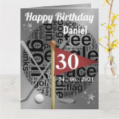 Gepersonaliseerde Golf Verjaardag Kaart voor Broer (Gele Bloem)