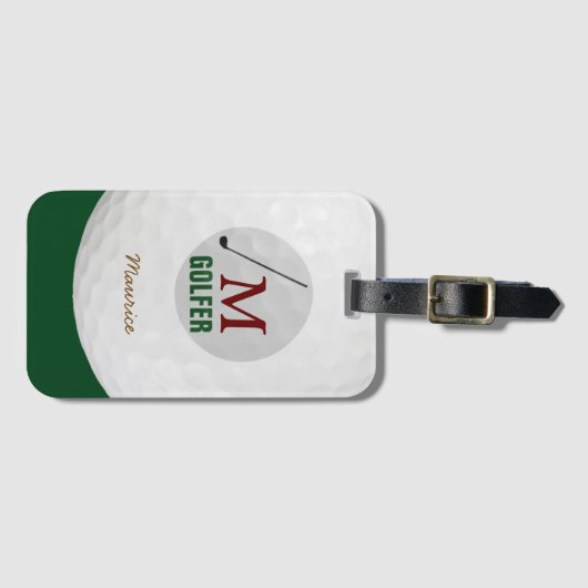 Gepersonaliseerde golfbal bagagelabel (Voorkant (horizontaal))