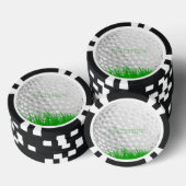 Gepersonaliseerde golfbal in gras marker pokerchips (Opstapeling)