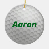 Gepersonaliseerde Golfbal kerstsiercadeau Keramisch Ornament (Voorkant)