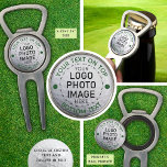 Gepersonaliseerde Golfbal Logo of Foto Aangepast Divot Tool<br><div class="desc">Creëer een gepersonaliseerde flesopener met magnetische golfbalmarkering en divot tool voor een golfer die u kent met dit eenvoudig aanpasbare sjabloon-ontwerp om uw foto, logo of afbeelding en uw aangepaste tekst toe te voegen in uw kleurkeuze. Gebruik voor promotie of marketing voor een golfbaan of club, herken golfteamleden, gebruik als...</div>