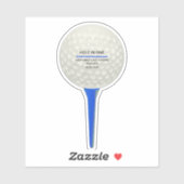 Gepersonaliseerde golfbal op blauw T-shirt Sticker (Vel)
