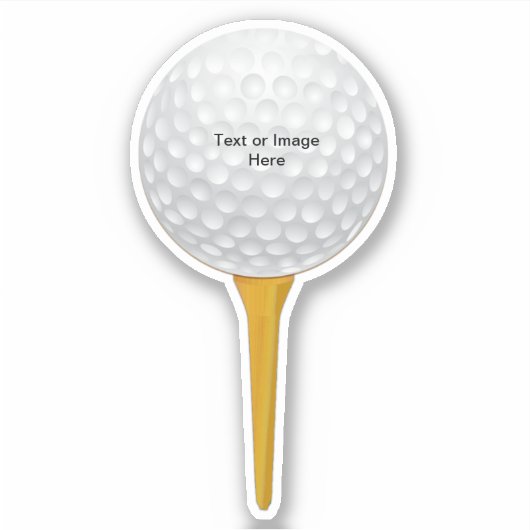 Gepersonaliseerde golfbal op houten T - shirts Sti Sticker (Voorkant)