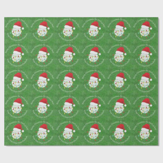 Gepersonaliseerde Golfball Kerstmis Cadeaupapier (Vlak)