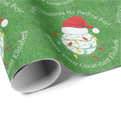 Gepersonaliseerde Golfball Kerstmis Cadeaupapier (Rol Hoek)