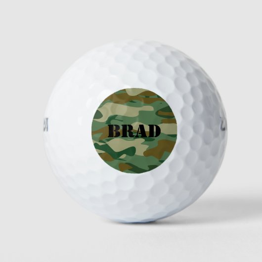 Gepersonaliseerde golfballen met groene legercamo  (Voorkant)