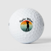 Gepersonaliseerde golfballen met Retro Sunset Desi (Voorkant)