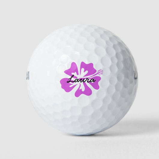 Gepersonaliseerde golfballen met roze Hawaiiaanse (Voorkant)