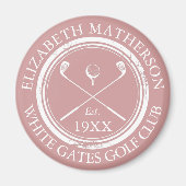 Gepersonaliseerde Golfclub Naam Dusty Roos Roze Magneet (Voorkant)