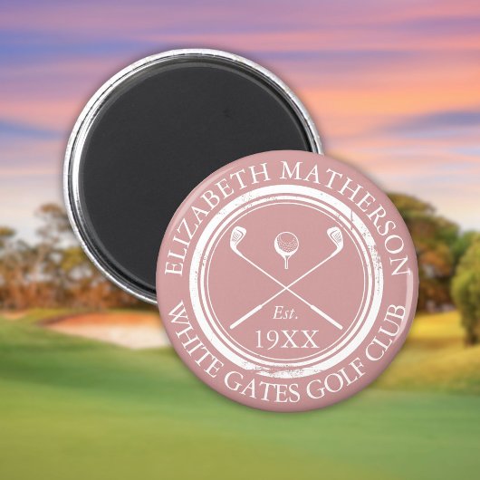 Gepersonaliseerde Golfclub Naam Dusty Roos Roze Magneet