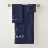 Gepersonaliseerde golfclubs in Navy Blue Bad Handdoek (Insitu)