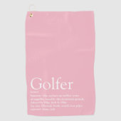 Gepersonaliseerde golfer definitie roze golfhanddoek (Voorkant)