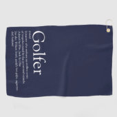 Gepersonaliseerde Golfer Definition Navy Blue Golfhanddoek (Horizontaal)