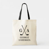 Gepersonaliseerde Golfer Gift Aangepaste Naam & In Tote Bag (Achterkant)