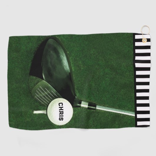Gepersonaliseerde Golfer Gift Golf Handdoek (Horizontaal)