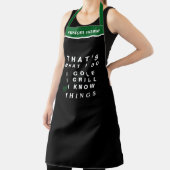 Gepersonaliseerde Golfer Grill BBQ Chef Mannen Vro Schort (Insitu)