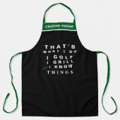 Gepersonaliseerde Golfer Grill BBQ Chef Mannen Vro Schort (Voorkant)