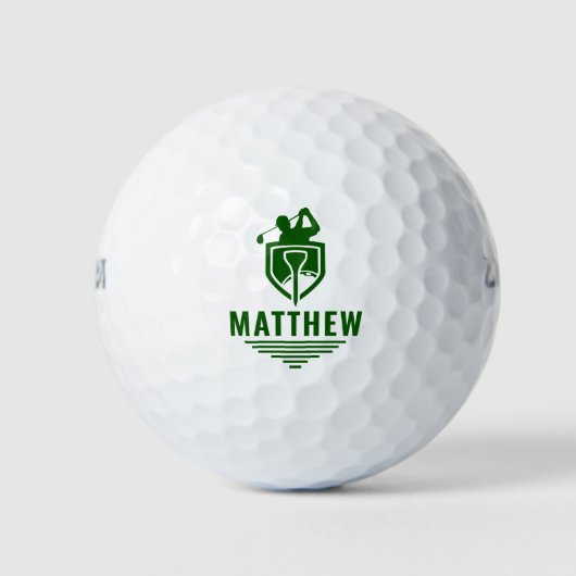 Gepersonaliseerde Golfer Naam Sjabloon Modern Groe Golfballen (Voorkant)
