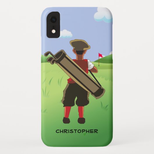 Gepersonaliseerde golfer op golfbaan Case-Mate iPhone case (Achterkant)