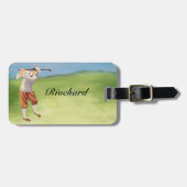 Gepersonaliseerde  Golfer van de Riverbank Bagagelabel (Voorkant horizontaal)