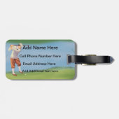 Gepersonaliseerde  Golfer van de Riverbank Bagagelabel (Achterkant horizontaal)