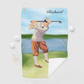 Gepersonaliseerde Golfer van de Riverbank Golfhanddoek (Insitu)