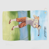 Gepersonaliseerde Golfer van de Riverbank Golfhanddoek (Horizontaal)