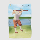 Gepersonaliseerde Golfer van de Riverbank Golfhanddoek (Voorkant)