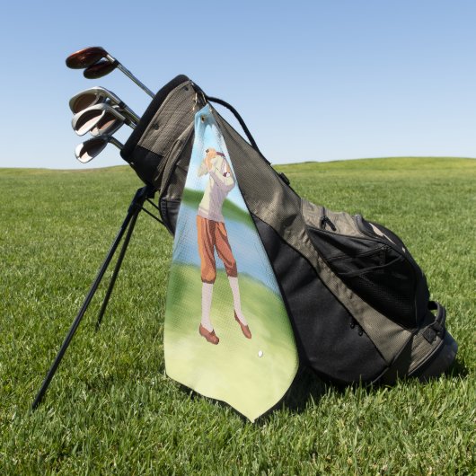 Gepersonaliseerde Golfer van de Riverbank Golfhanddoek (Groen)