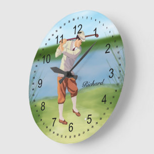 Gepersonaliseerde Golfer van de Riverbank Grote Klok