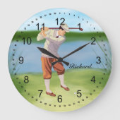 Gepersonaliseerde  Golfer van de Riverbank Grote Klok (Voorkant)