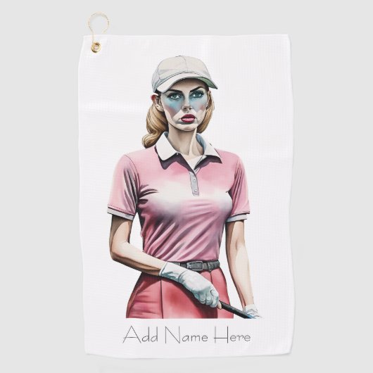 Gepersonaliseerde Golfer's Golf Towel Golfhanddoek (Voorkant)
