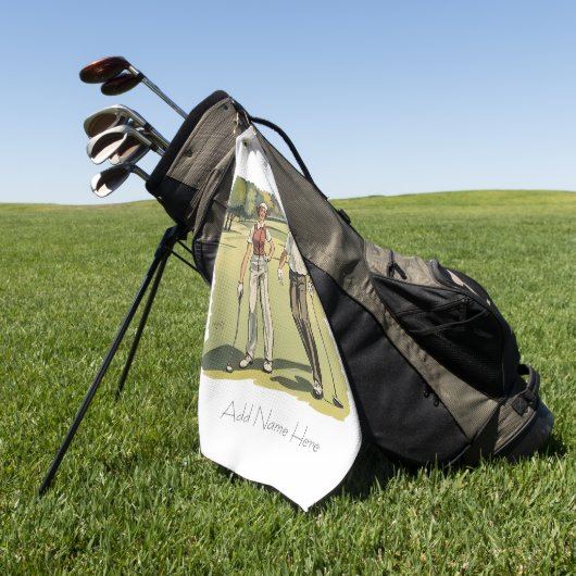 Gepersonaliseerde Golfers Golfhanddoek (Groen)