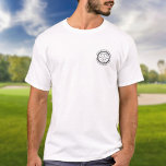 Gepersonaliseerde Golfer's Hole in One Classic Gol T-shirt<br><div class="desc">Met een oud stempel-effect klassiek retrodesign. Geef de naam,  het nummer van de locatie en de datum van de golfer een persoonlijk tintje om een groot tintje te creëer om dat fantastische golfgat te vieren. Ontworpen door: Thisnotme©</div>