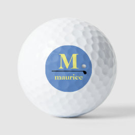 Gepersonaliseerde Golfer's Monogram korenbloem-bla Golfballen