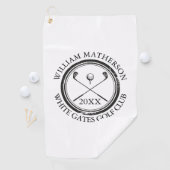 Gepersonaliseerde Golfer's Naam Club Naam en Datum Golfhanddoek (Insitu)