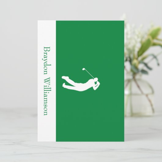 Gepersonaliseerde Golfer's Notecard of briefpapier Bedankkaart (Staand voorkant)