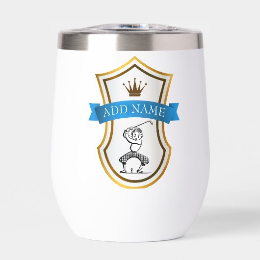 Gepersonaliseerde Golfer's Wine Tumbler (Voorkant)