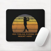 Gepersonaliseerde Golffan Golf Retro Sunset Vintag Muismat (Met muis)
