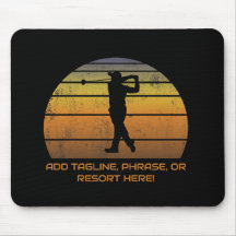 Gepersonaliseerde Golffan Golf Retro Sunset Vintag