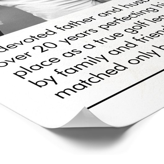 Gepersonaliseerde golfgeschenken, Fun Golf Krant Poster (Hoek)